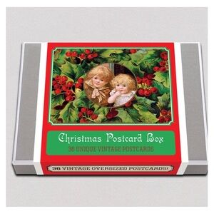 Laughing Elephant! Christmas 36 Postcards In box. Vintage Style Art! Brand New!